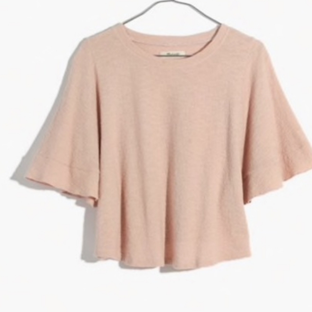 Nwot!Madewell Texture & Thread Flutter Sleeve Top - image 2